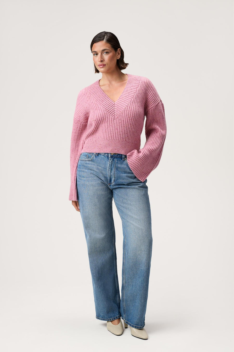 Thun Cropped Sweater Pink Melange