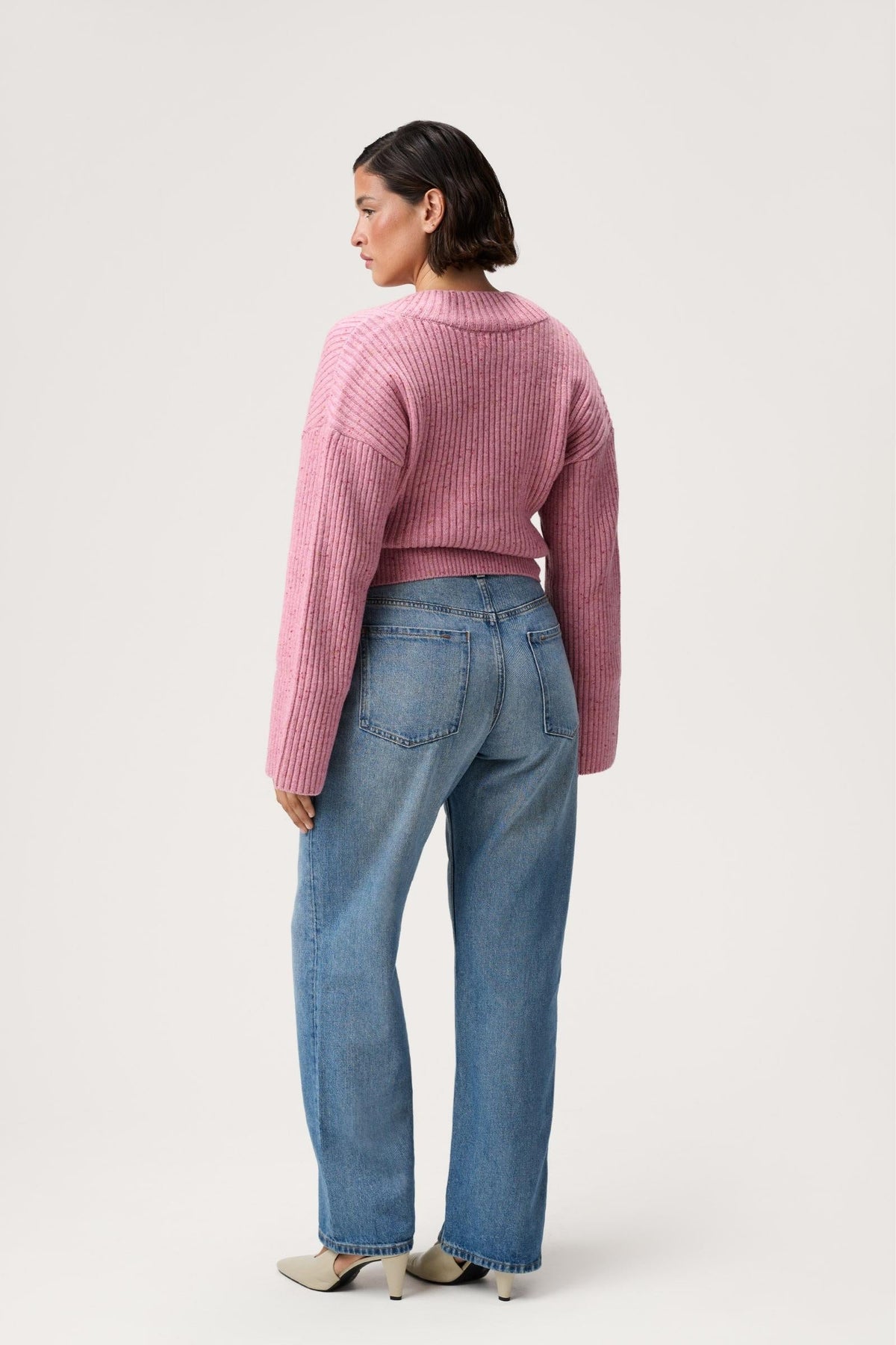 Thun Cropped Sweater Pink Melange