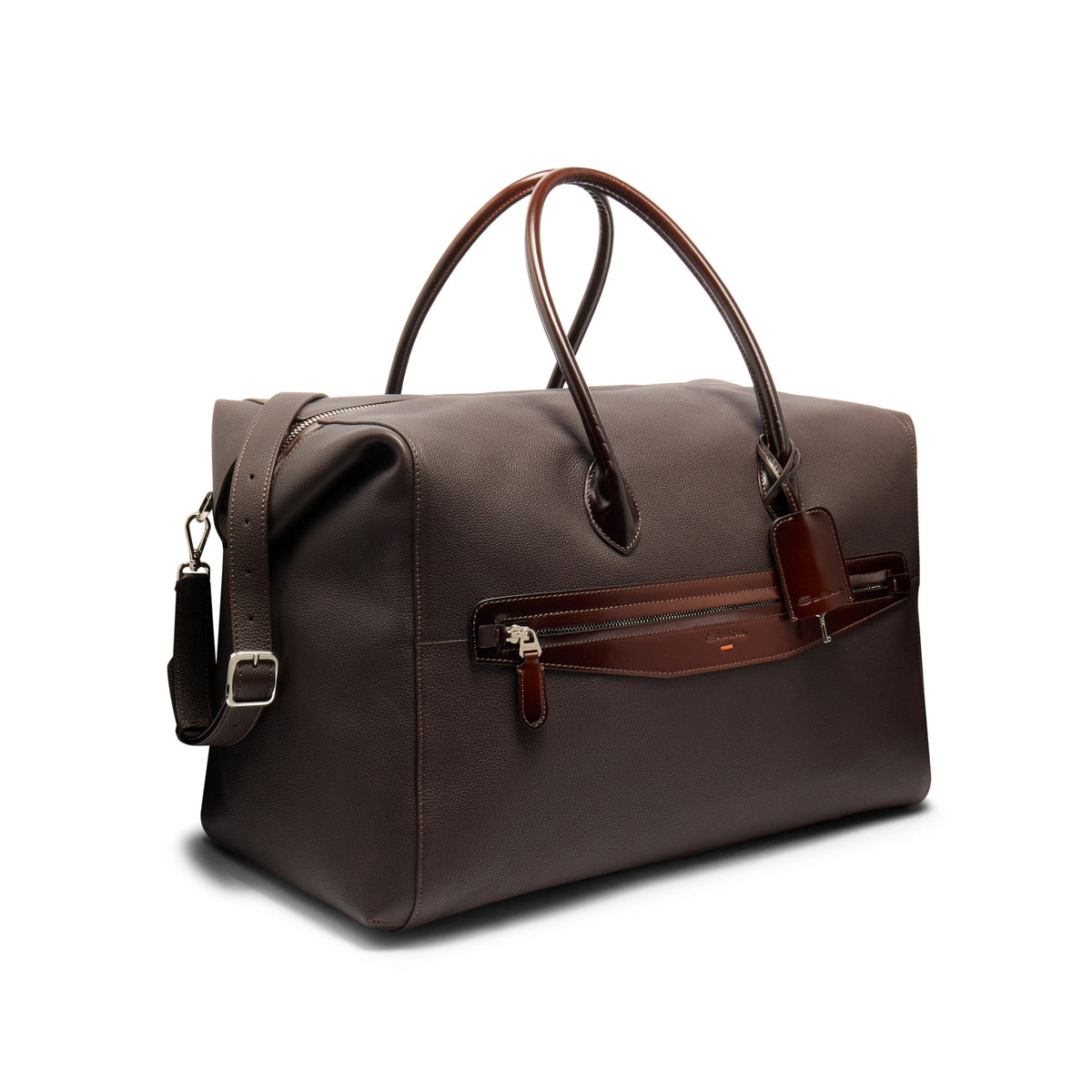 Tumbled Leather Weekend Bag Dark Brown - UIBBA2646BS-ACSUT50