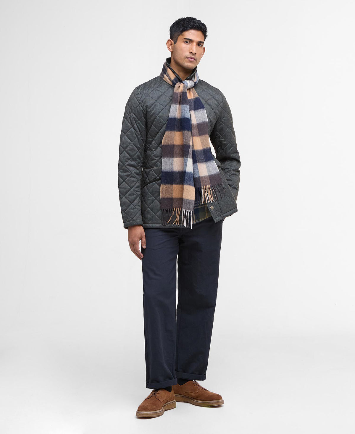 Lambswool Tattersall Scarf Autumn Dress modellbilde