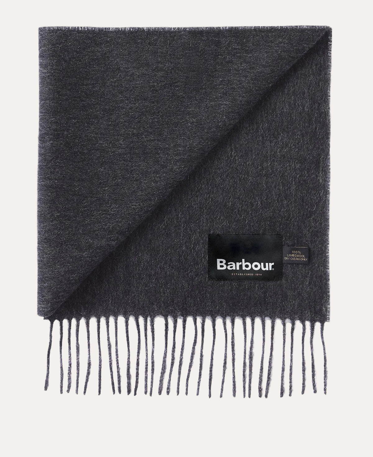 Plain Lambswool Scarf Charcoal Grey