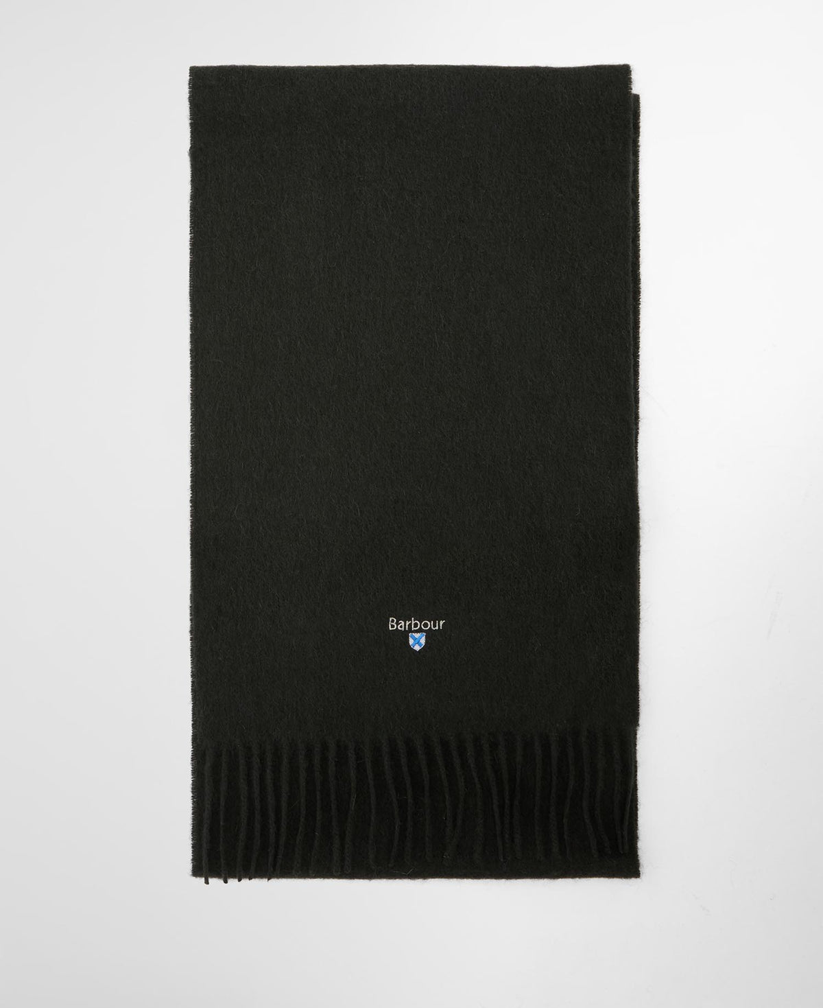 Plain Lambswool Scarf Forest Green - modellbilde