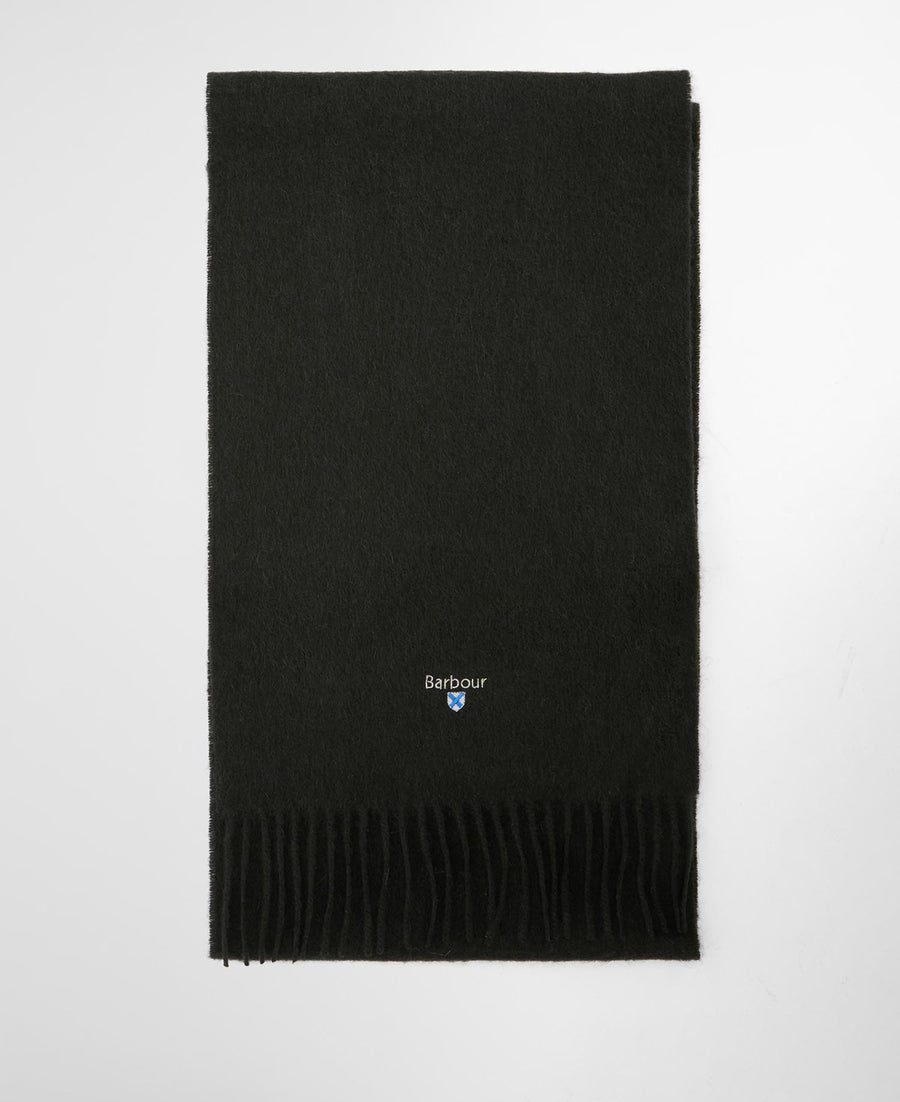 Plain Lambswool Scarf Forest Green - modellbilde