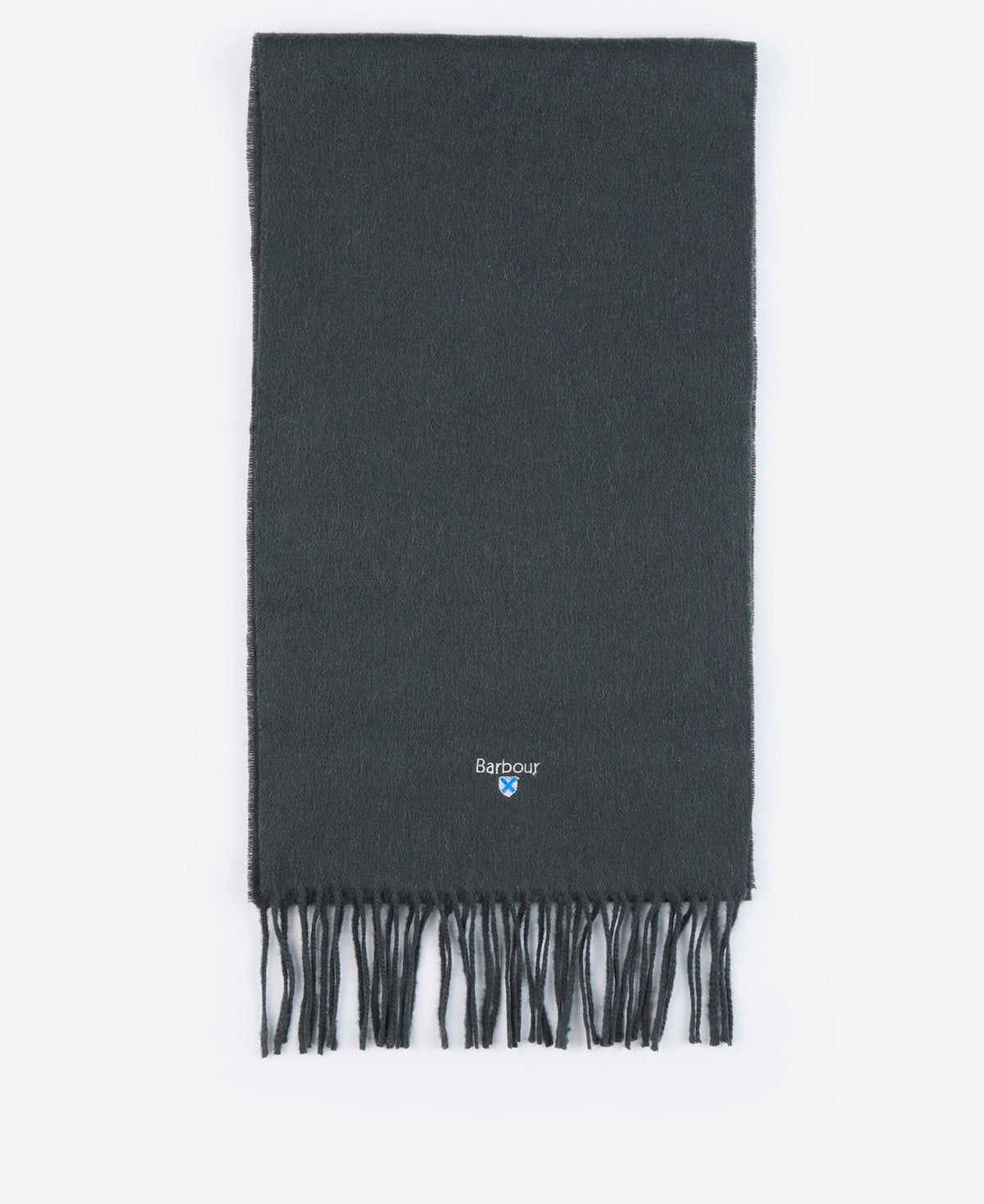 Plain Lambswool Scarf Forest Green - detaljbilde