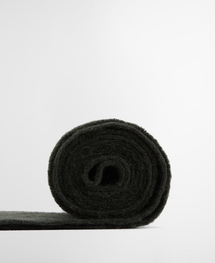 Plain Lambswool Scarf Forest Green - detaljbilde
