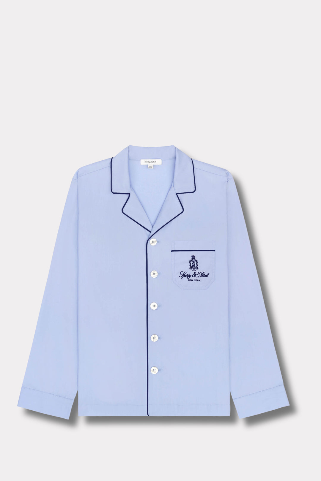 Vendome Pyjama Shirt - Sky Blue White