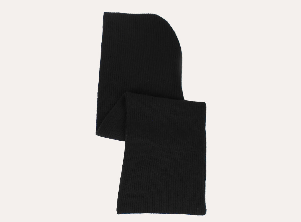 Alex Wool Cashmere Hoodie Scarf - Sort
