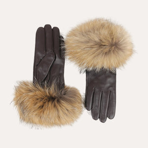 Alexandra Leather Gloves Dark Brown