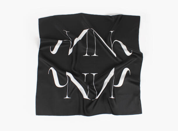 Embla Emblem Silk Scarf - Sort