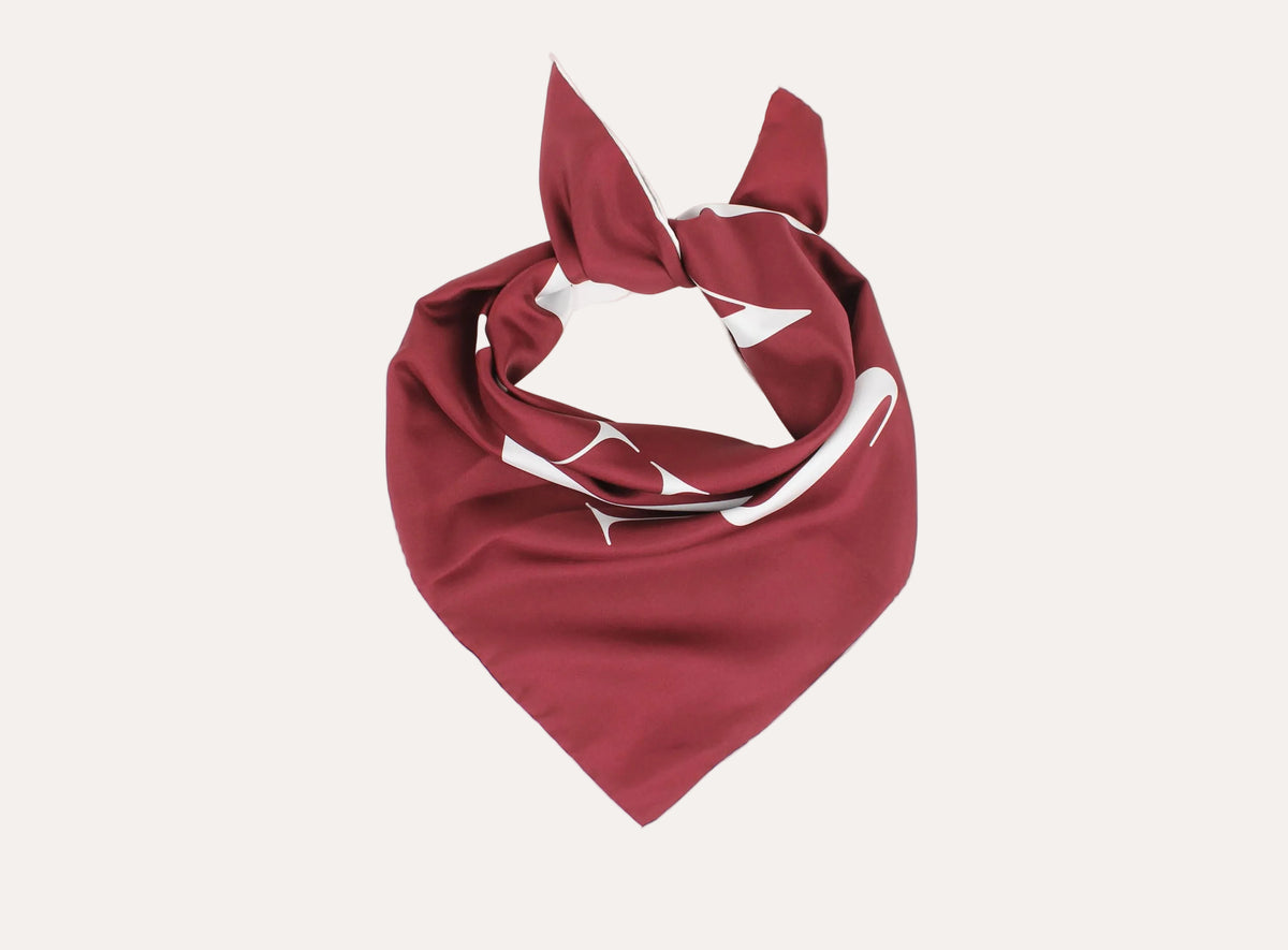 Embla Emblem Silk Scarf Burgund Nohr Studio packshot