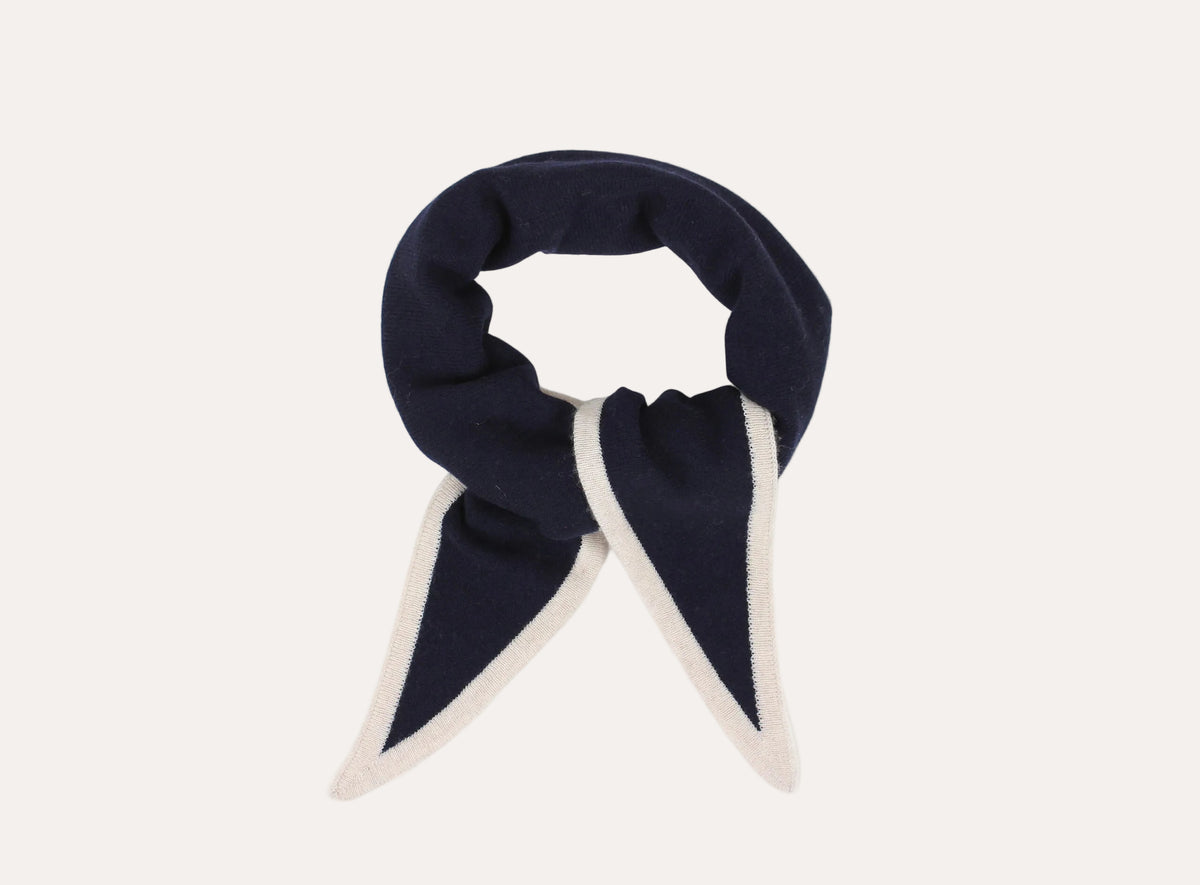 Lara Duo Wool Cashmere Triangle - Marine blå
