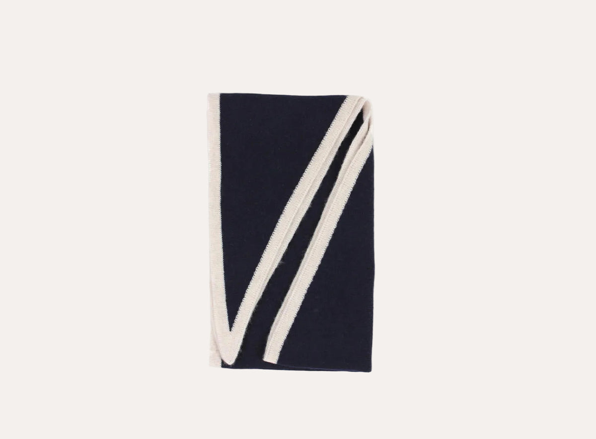 Lara Duo Wool Cashmere Triangle - Marine blå