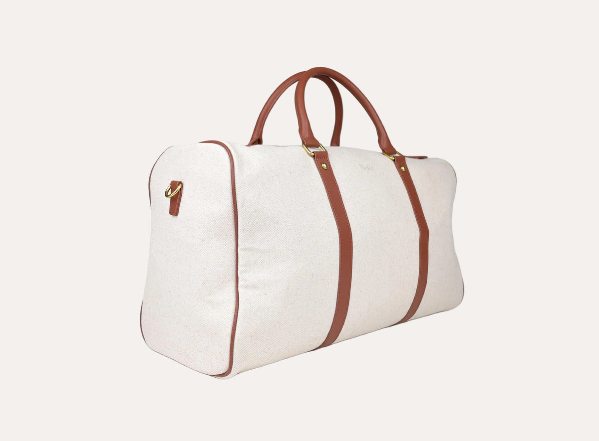 Luca Canvas Weekend Bag Offwhite