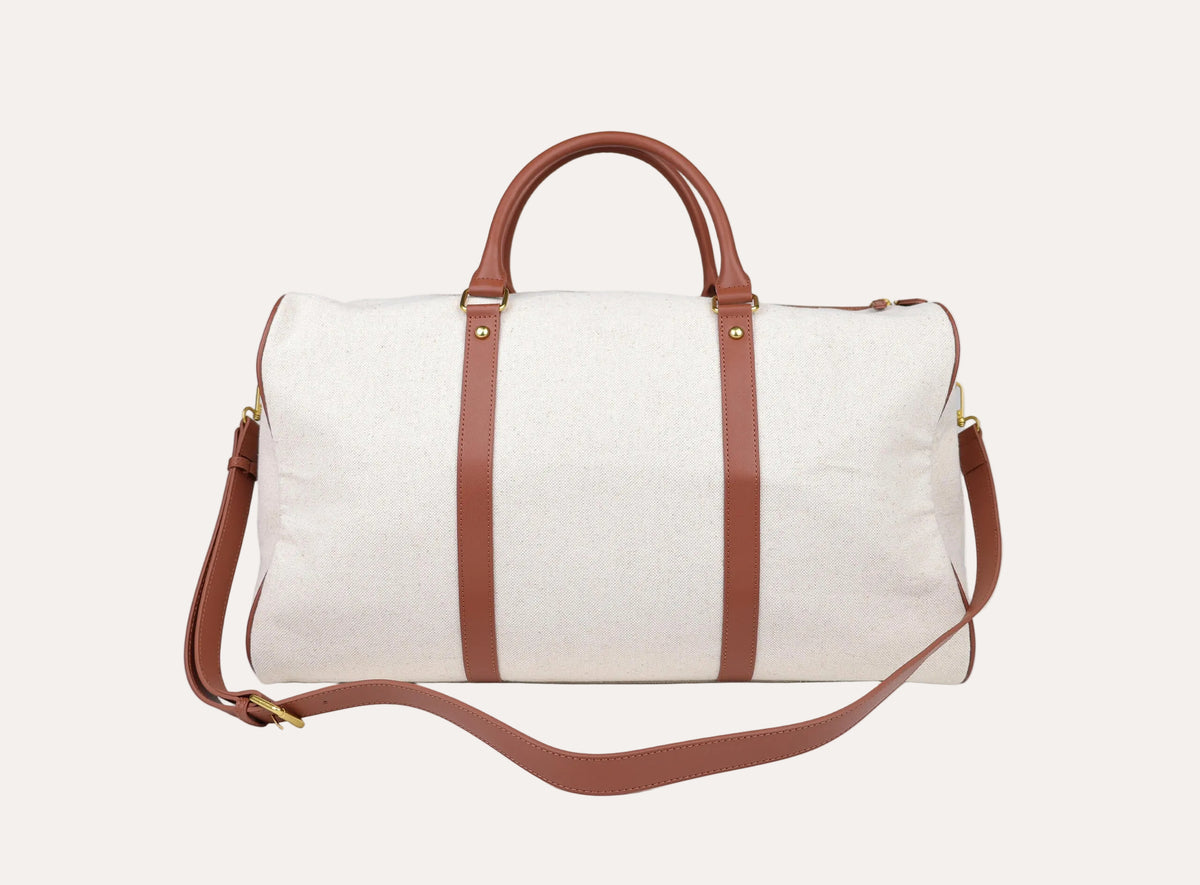 Luca Canvas Weekend Bag Offwhite