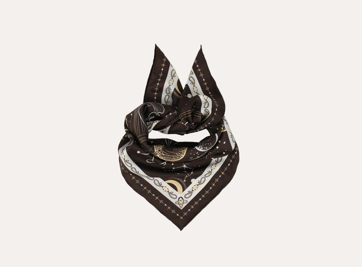 Luna Silk Scarf Mørk Brun Nohr Studio packshot