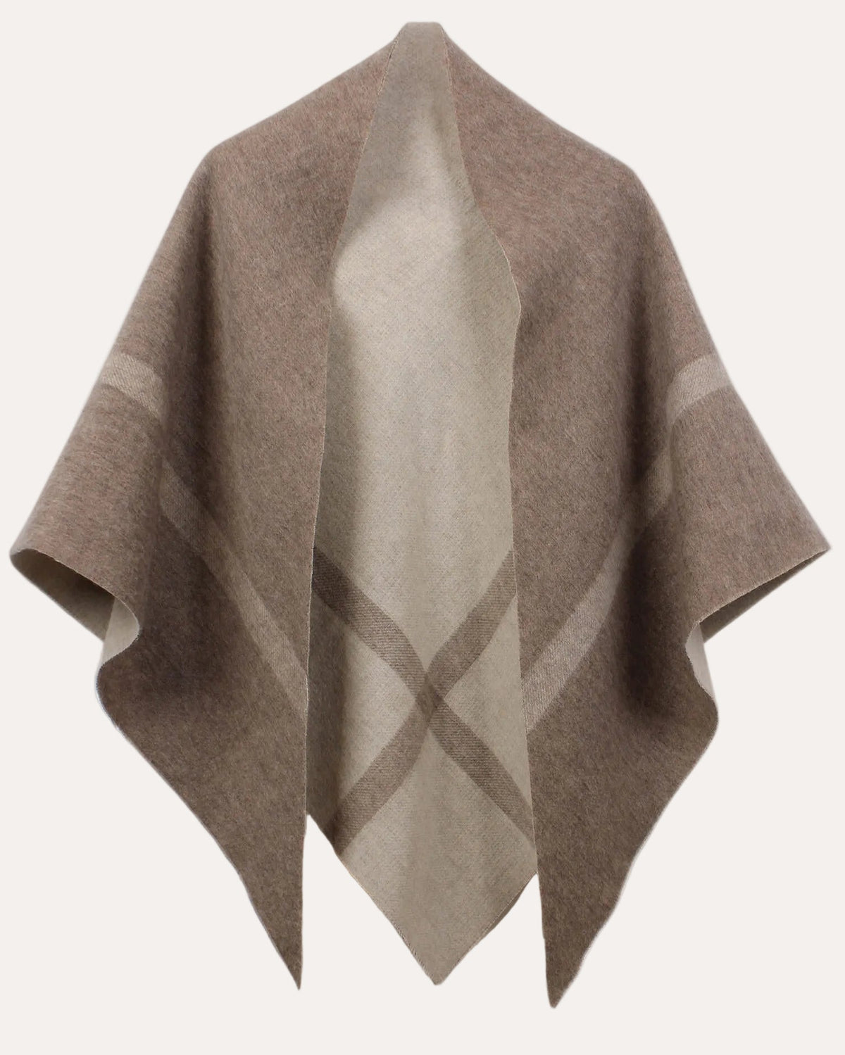 Nina Double Sided Wool Shawl - Beige