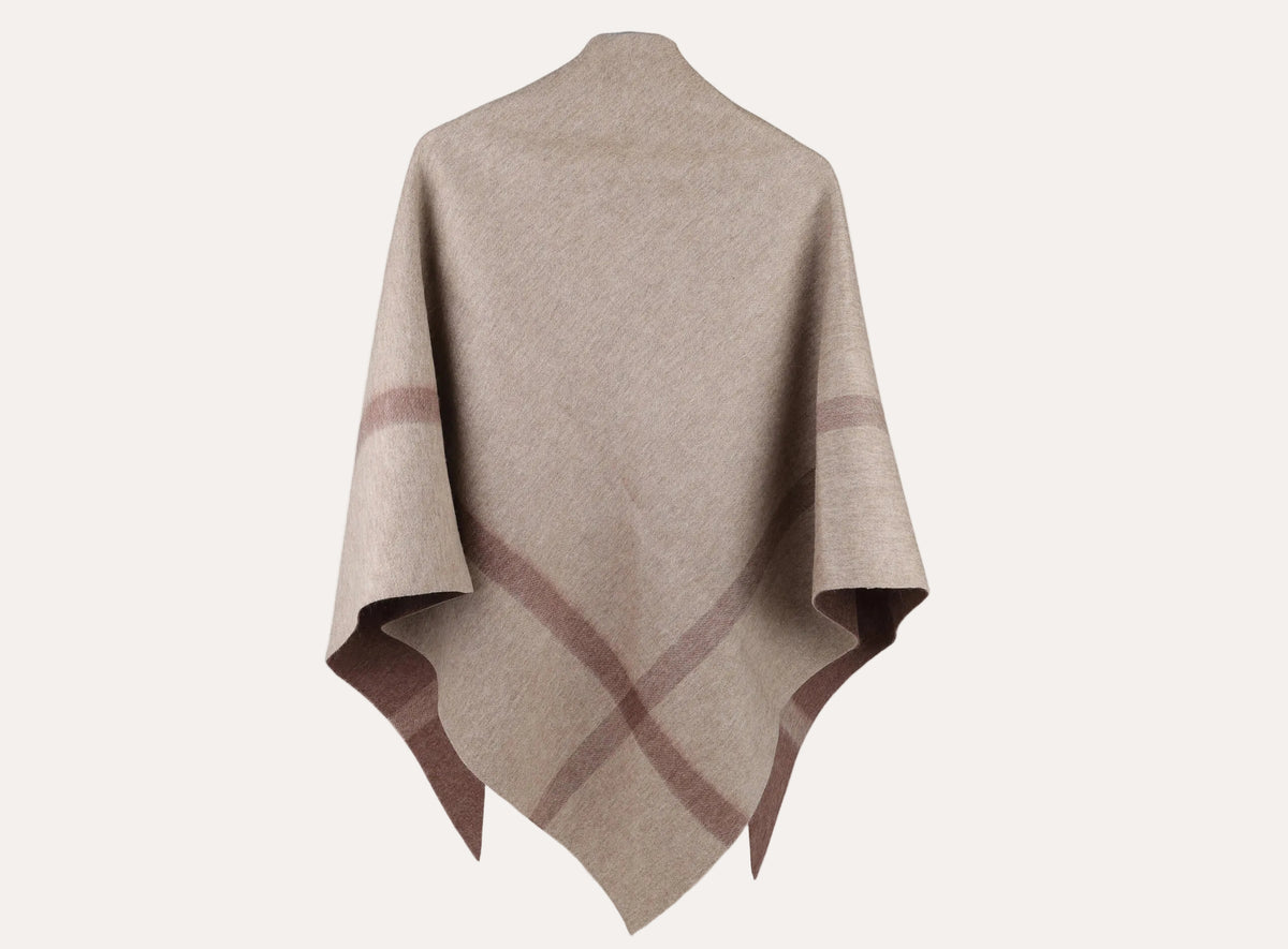 Nina Double Sided Wool Shawl Mørk Brun Nohr Studio packshot