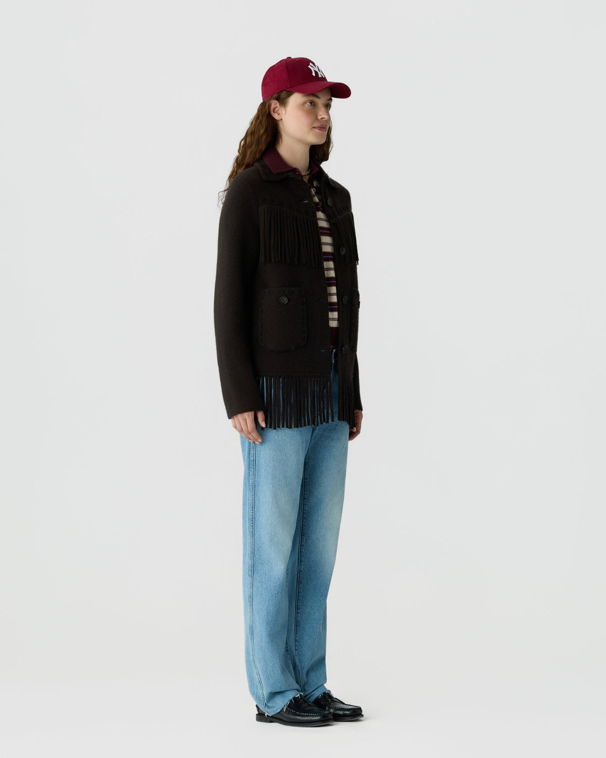 Western Fringe Jacket Burnt Cocoa - modellbilde