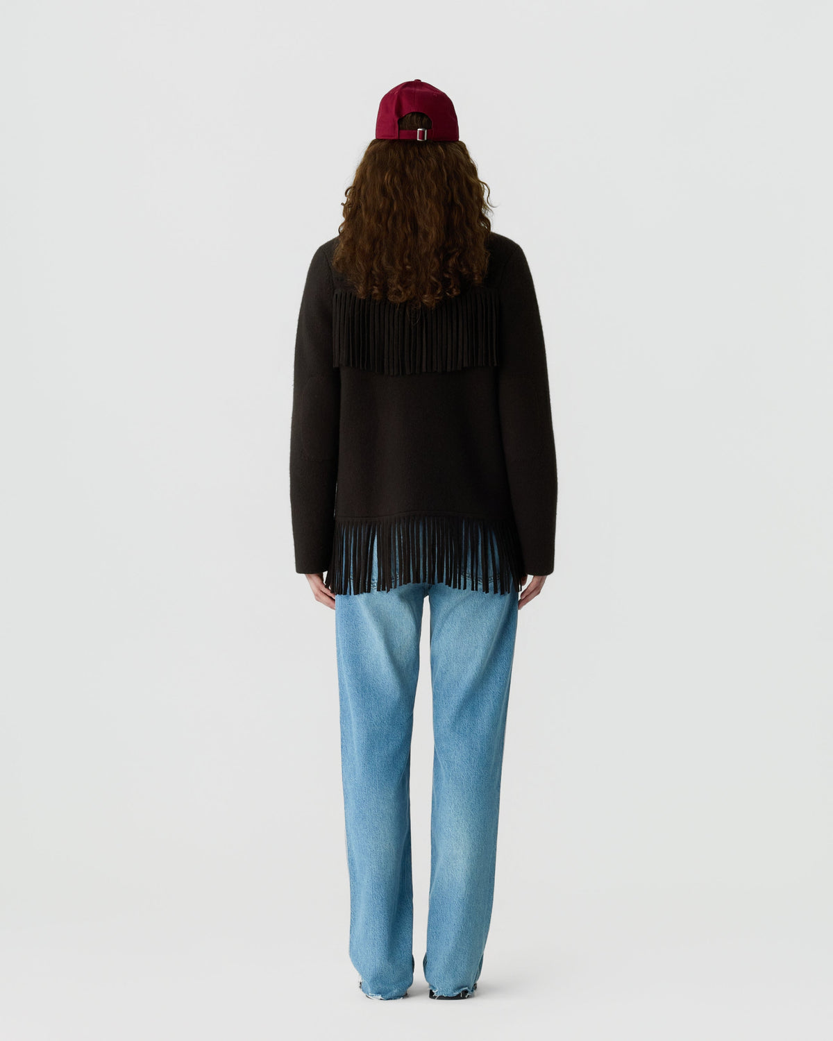Western Fringe Jacket Burnt Cocoa - modellbilde