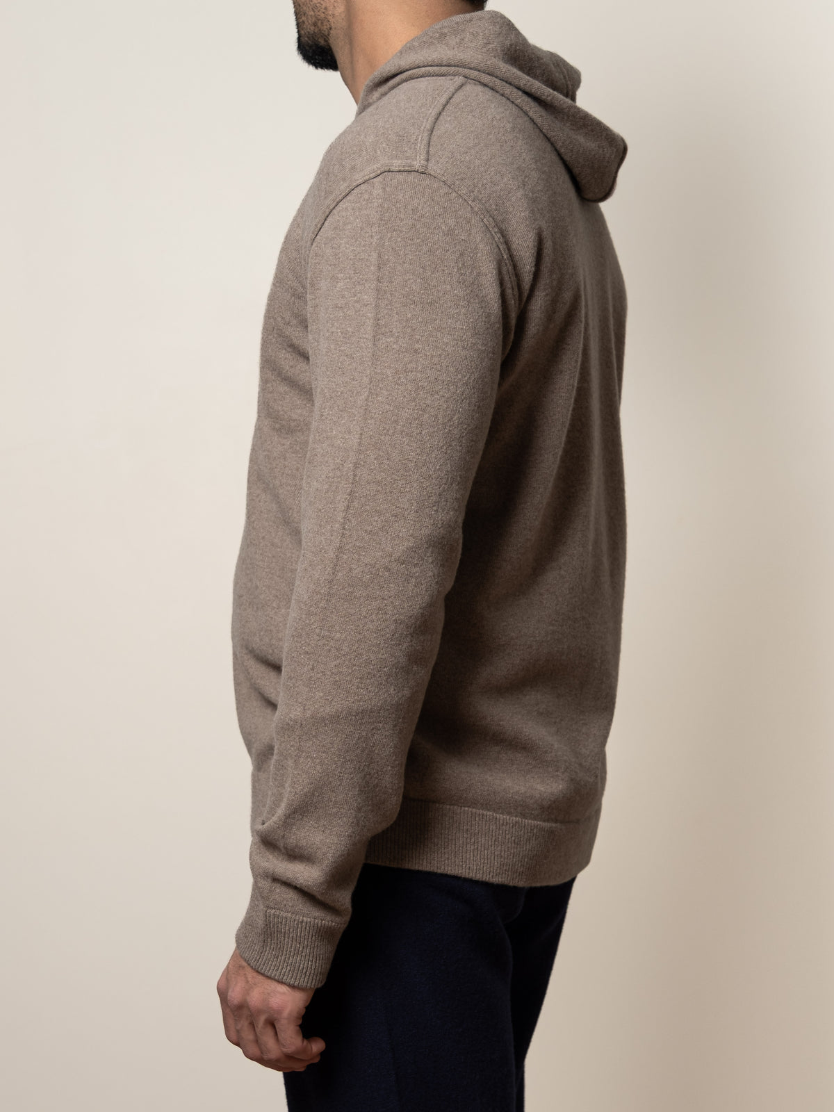 Wool/Cashmere Zip Hoodie Brown