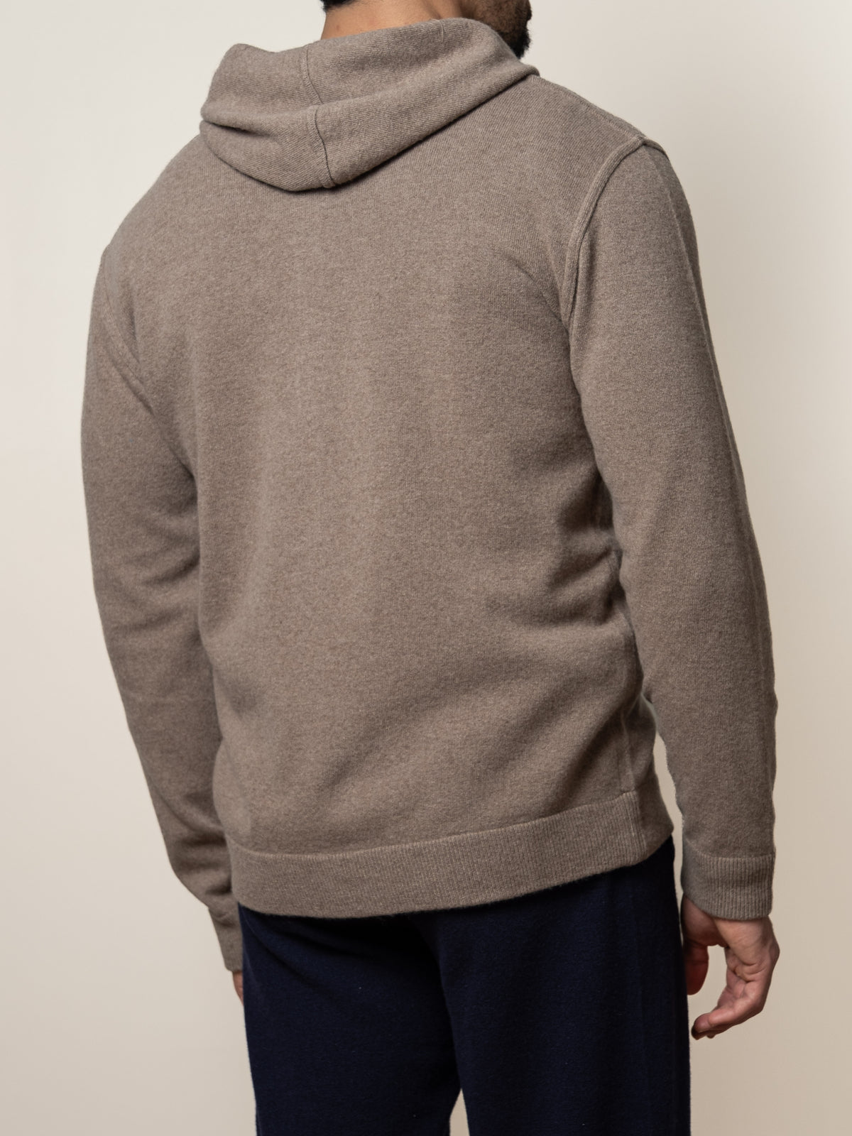 Wool/Cashmere Zip Hoodie Brown