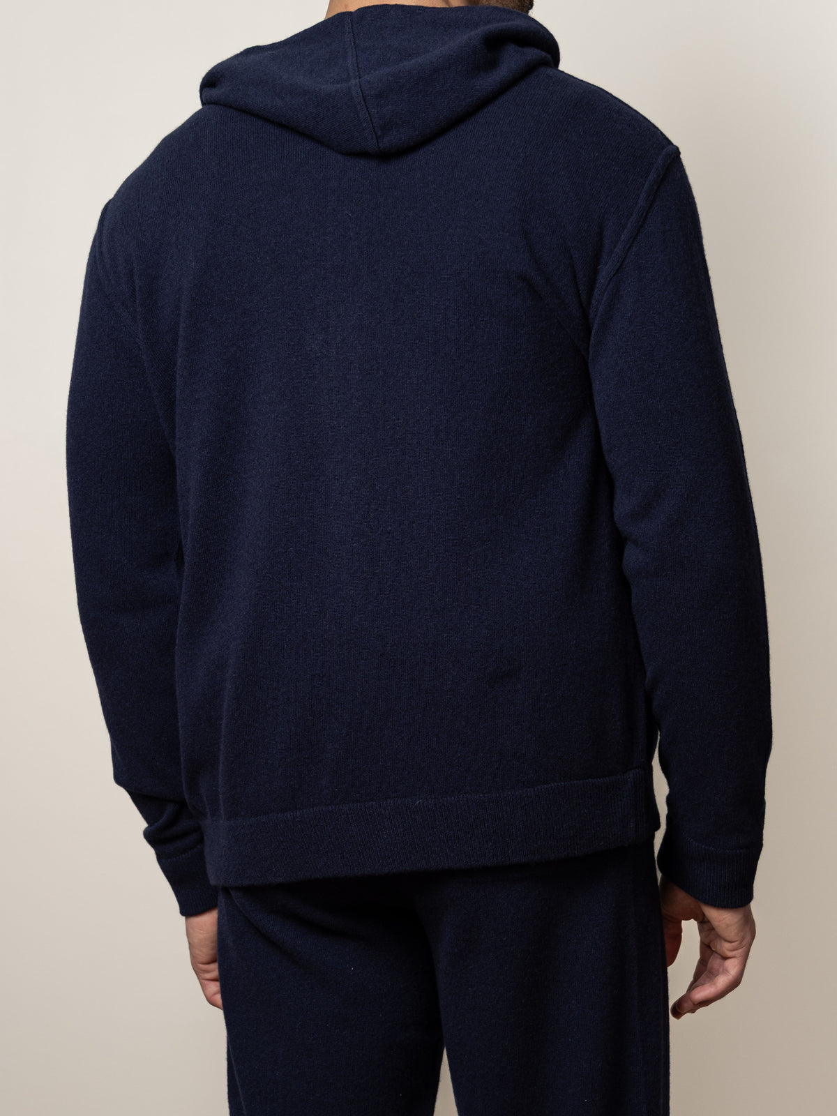Wool/Cashmere Zip Hoodie Navy