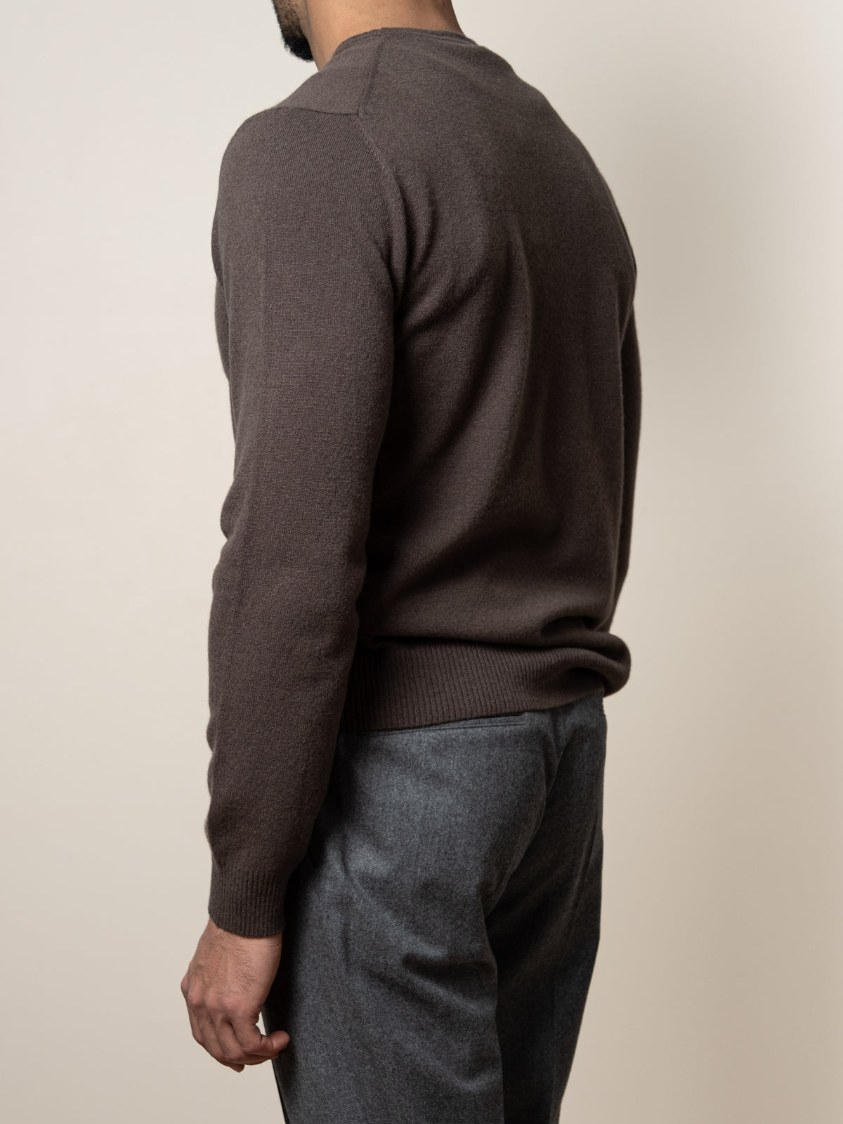 Wool/Cashmere Knitted Sweater Brown