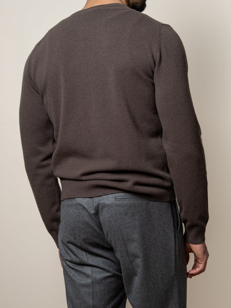 Wool/Cashmere Knitted Sweater Brown