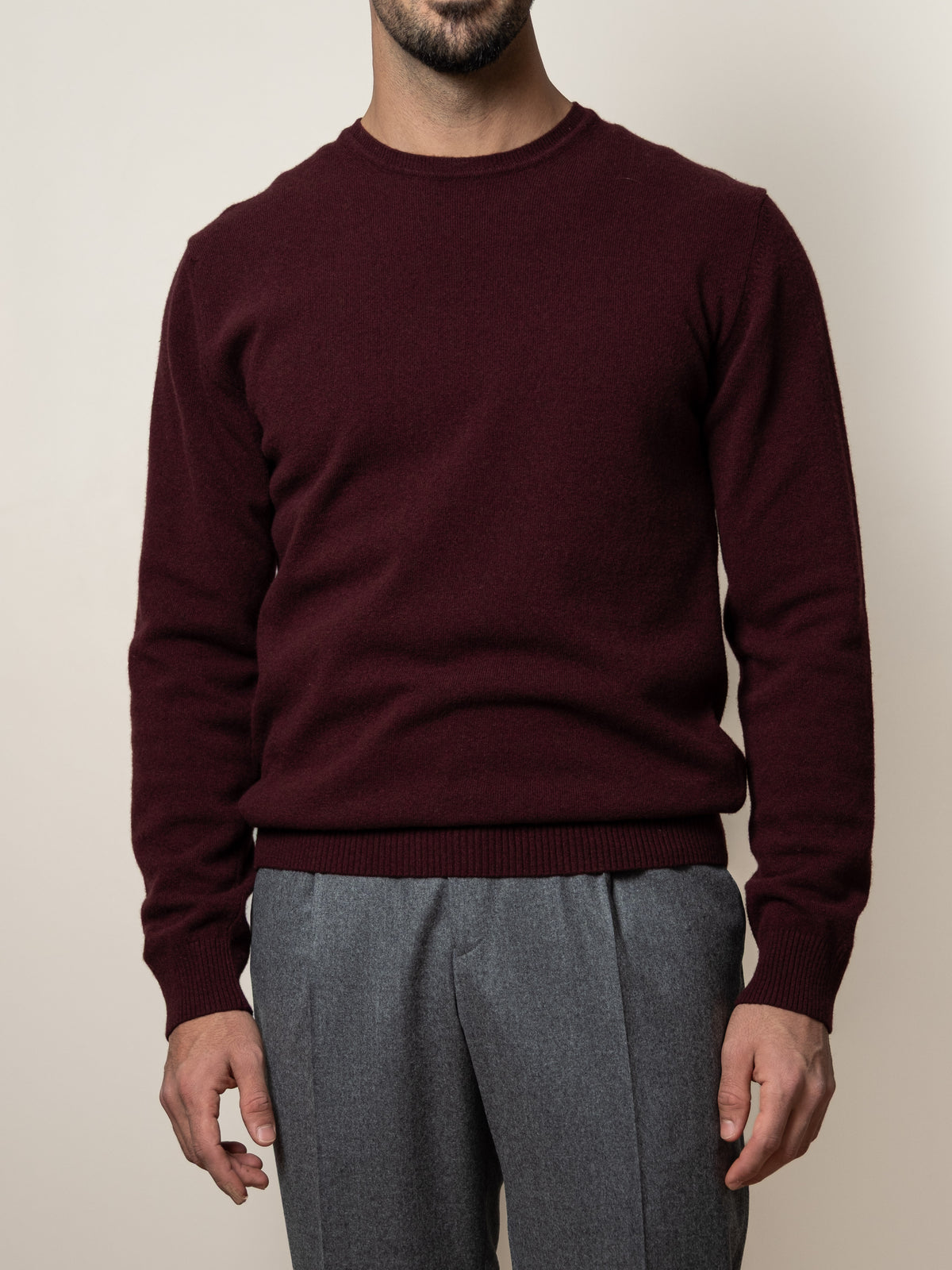 Wool/Cashmere Knitted Sweater Burgundy