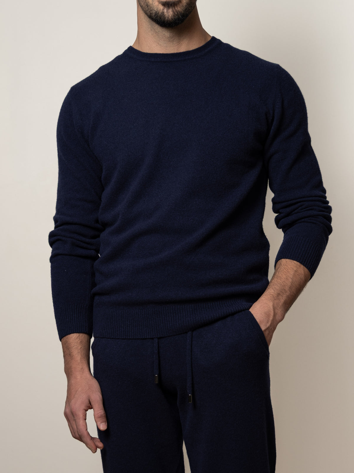 Wool/Cashmere Knitted Sweater Navy