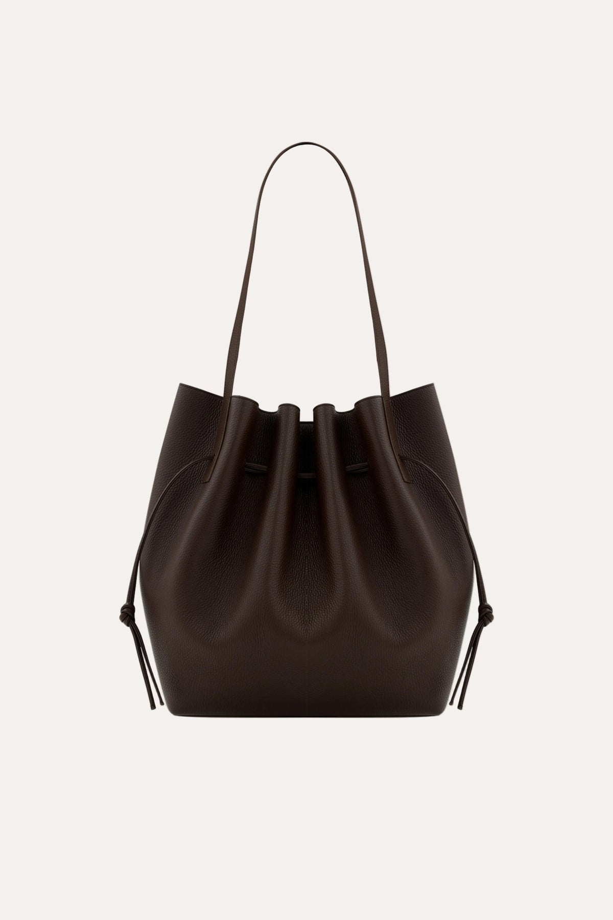 Scallop Tote Espresso Pebble Grain Leather - packshot