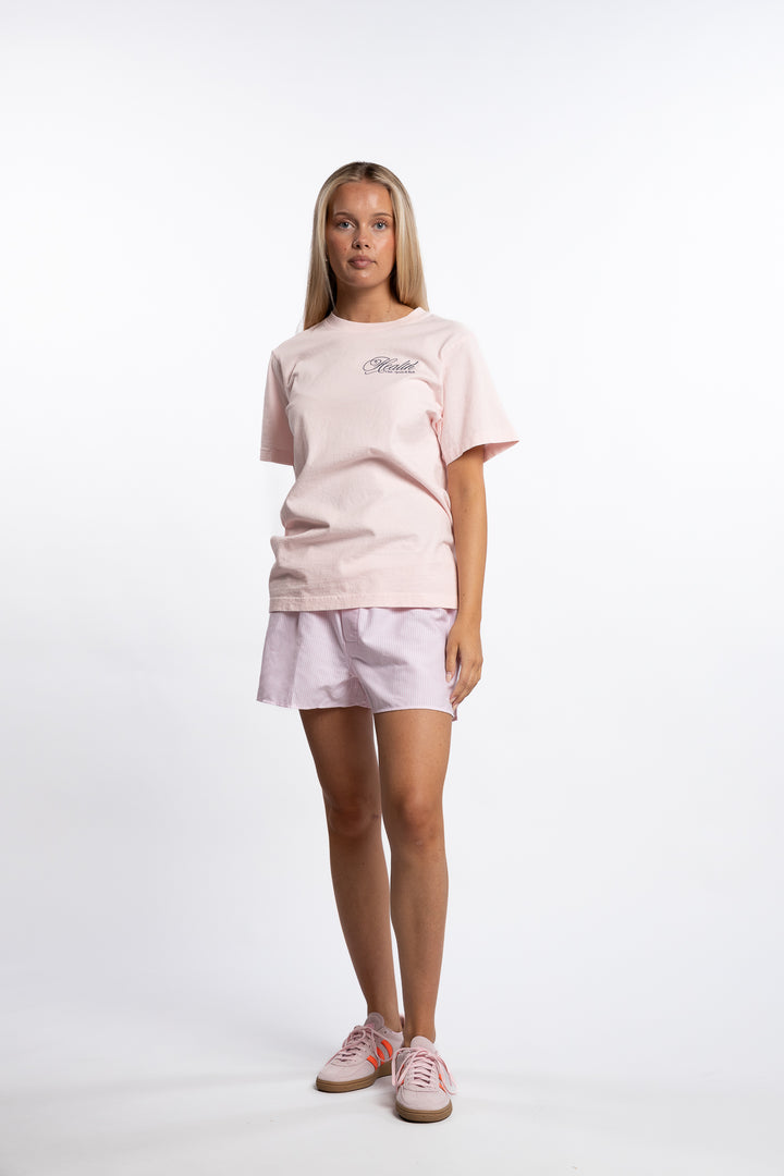 Serif Logo Oxford Boxer- Pink/white Thin Stripe