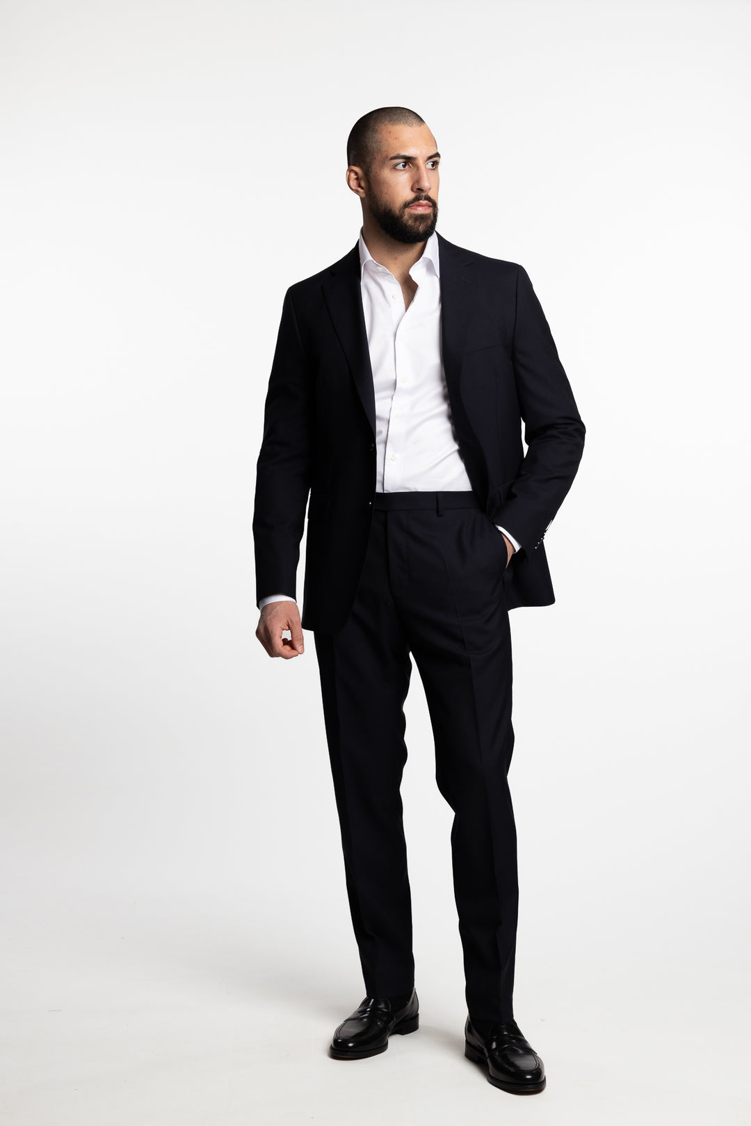 Edmund Slim Fit Wool Blazer Navy