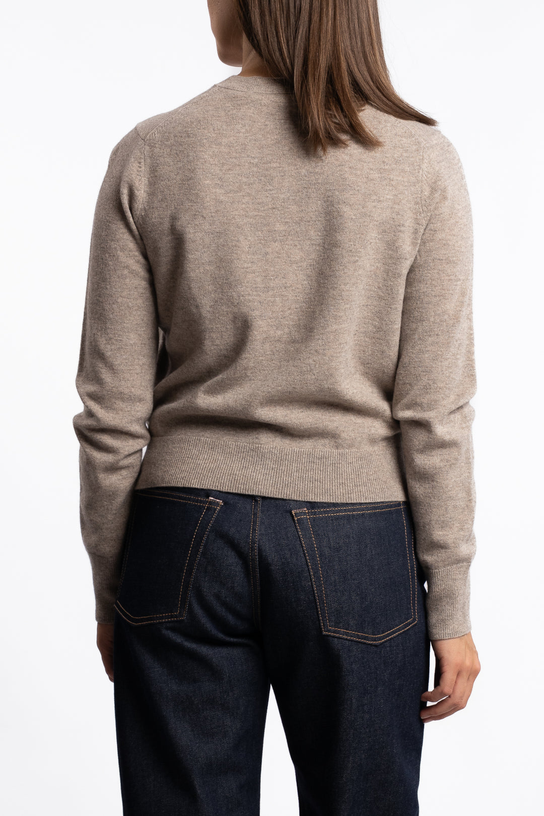 Cardigan Yak Wool- Greige melange