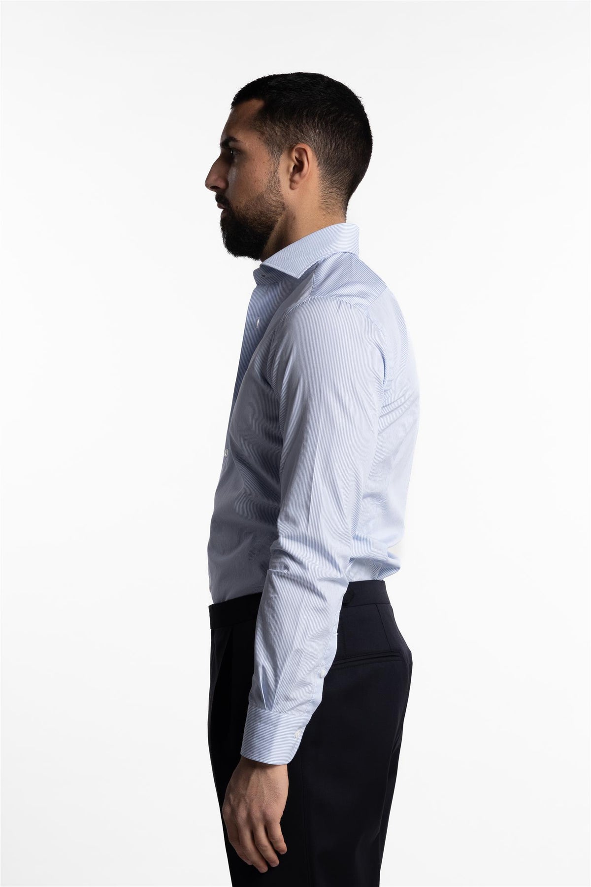 Culto Cotton Shirt Thin light Blue Stripe