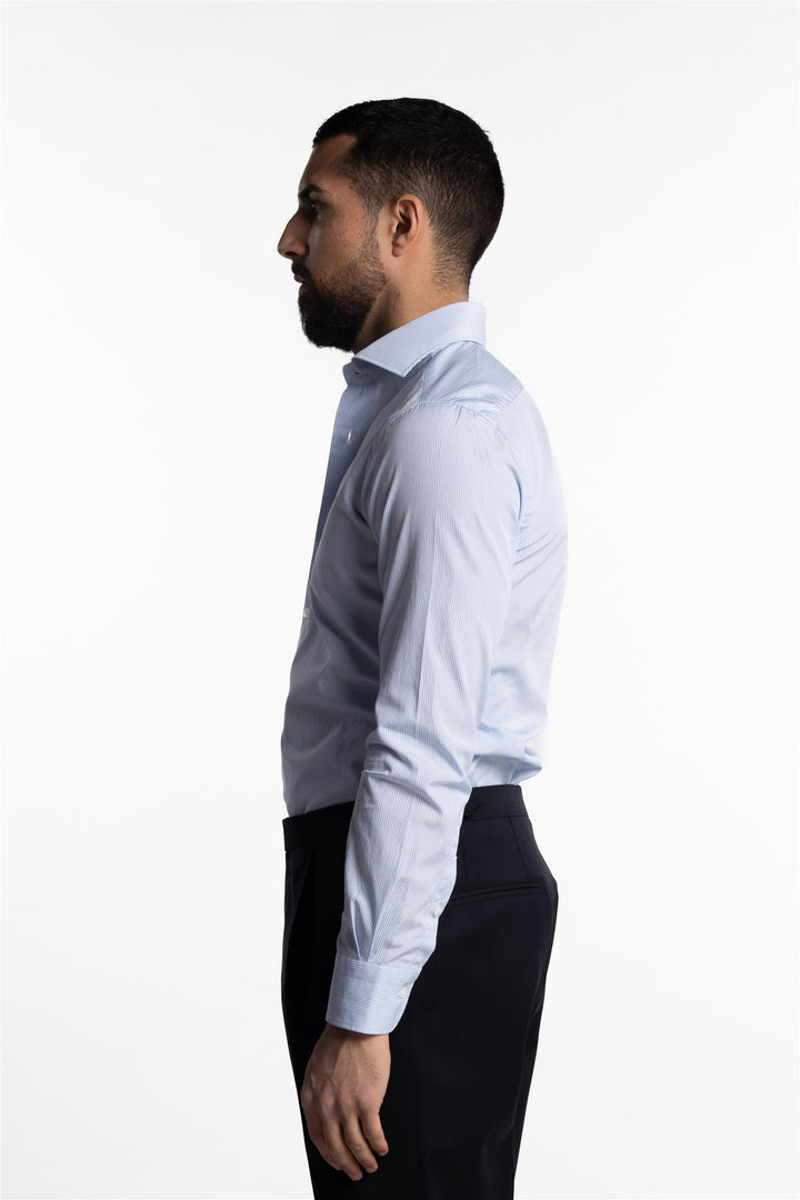 Culto Cotton Shirt Thin light Blue Stripe