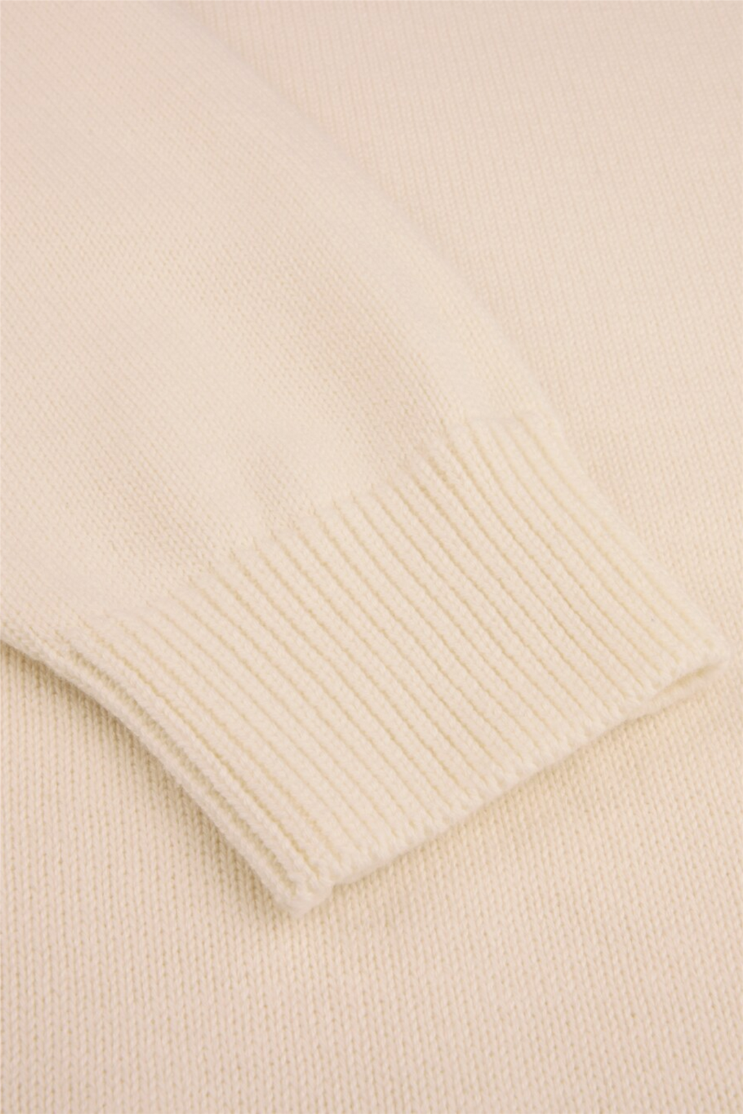 Sweater Knitted Crew Neck Organic Cotton Off-White