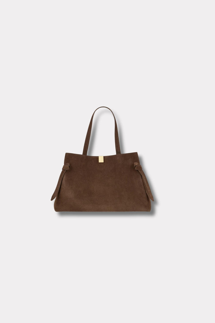 Gyoza Tote- Chocolate Suede