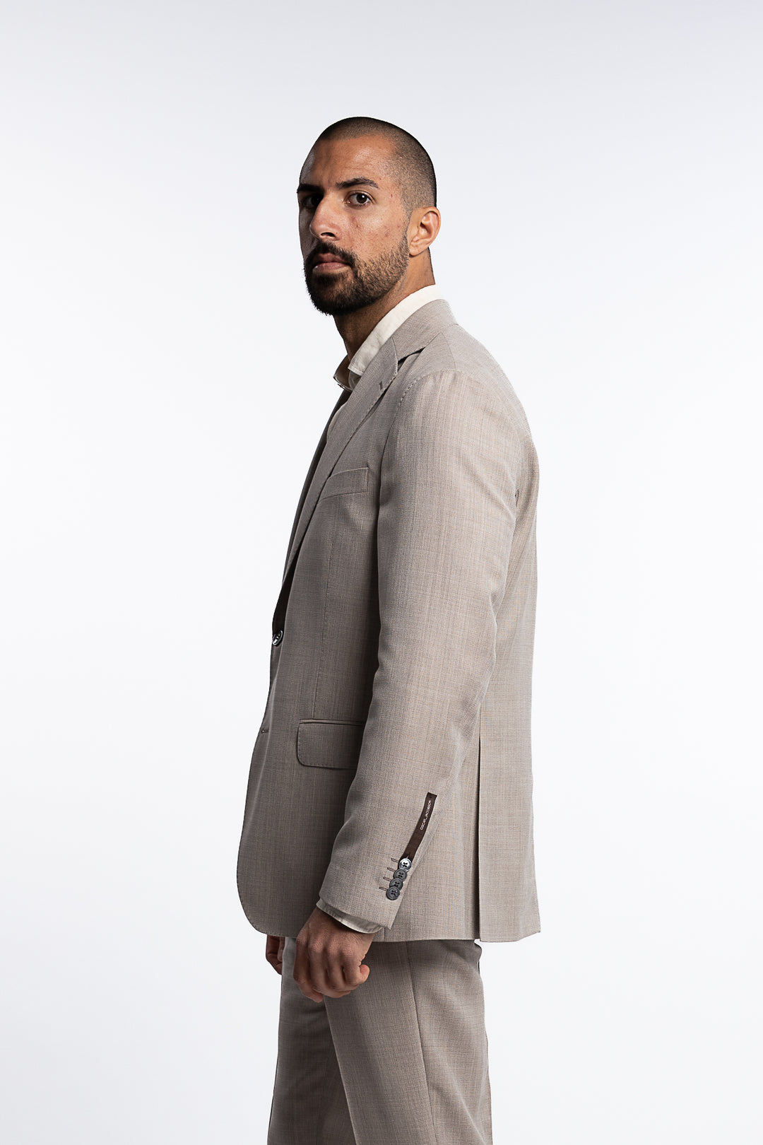 Fogerty Regular Fit  Structured Wool Blazer Beige