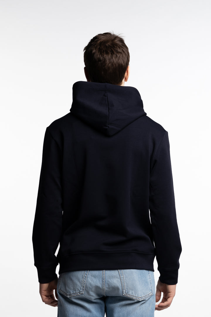 Embroidered Shark Active Hoodie Navy