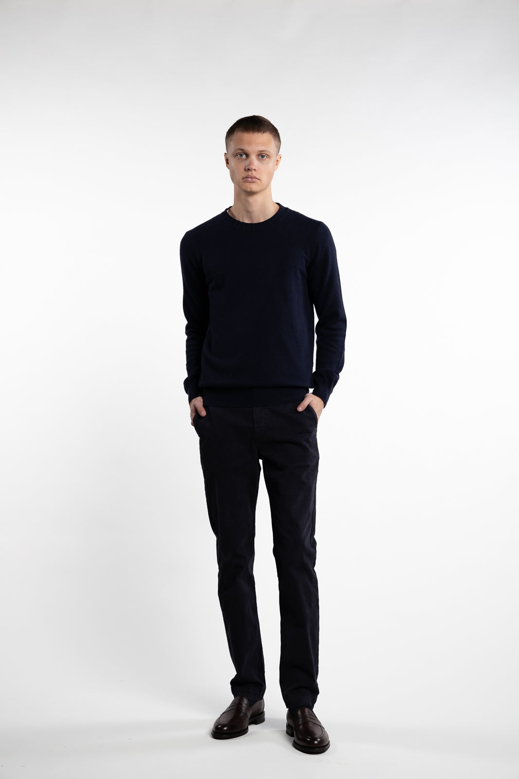 Como Wool/Cashmere Roundneck Navy