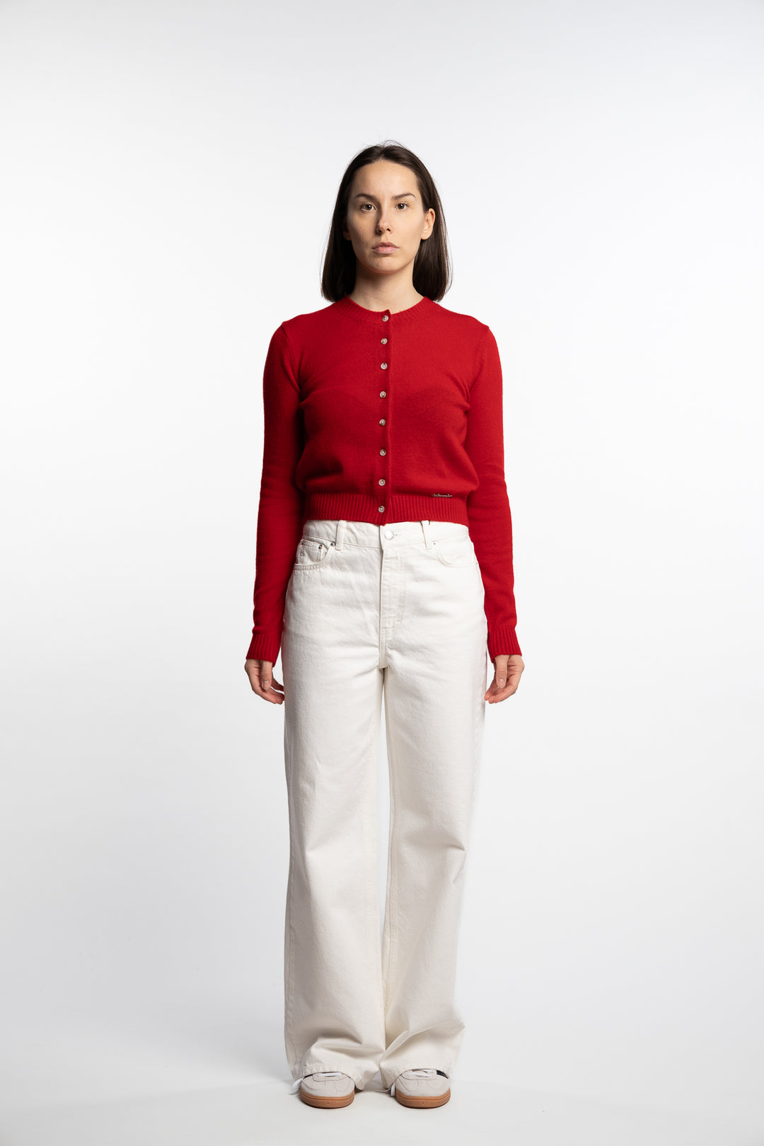 W. Cashmere Cardigan- Red