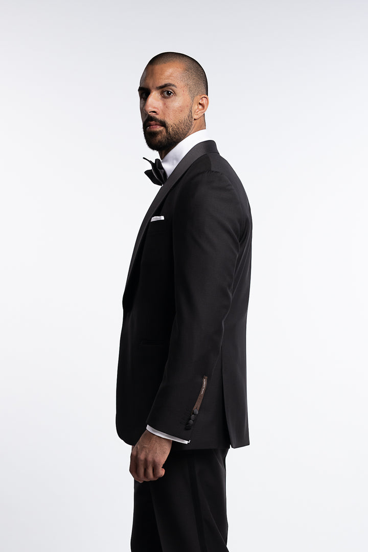 Figaro Regular Fit Tuxedo Blazer Black