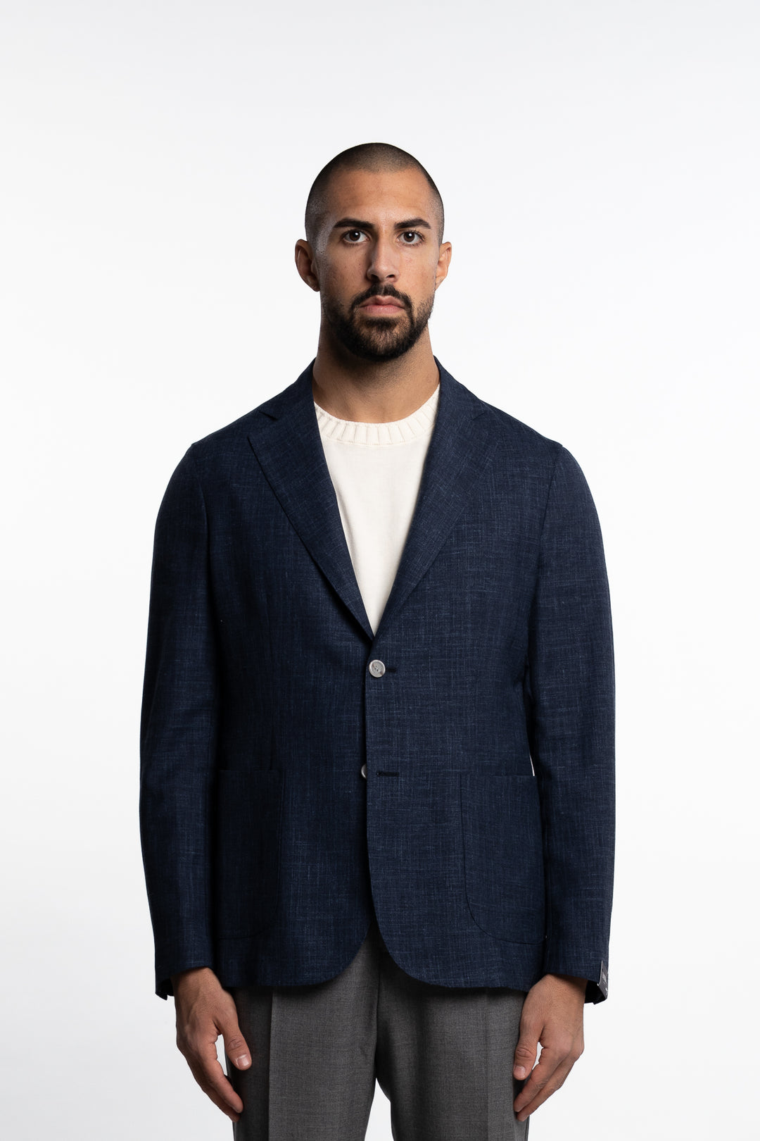 Wool/Silk/Linen Easywear Blazer Navy