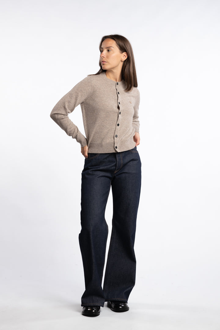 Cardigan Yak Wool- Greige melange