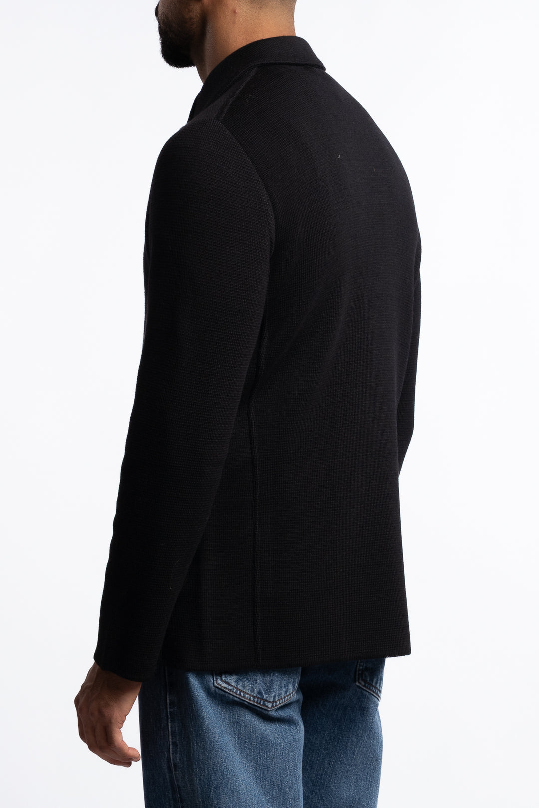 Knitted Wool Peacoat Black