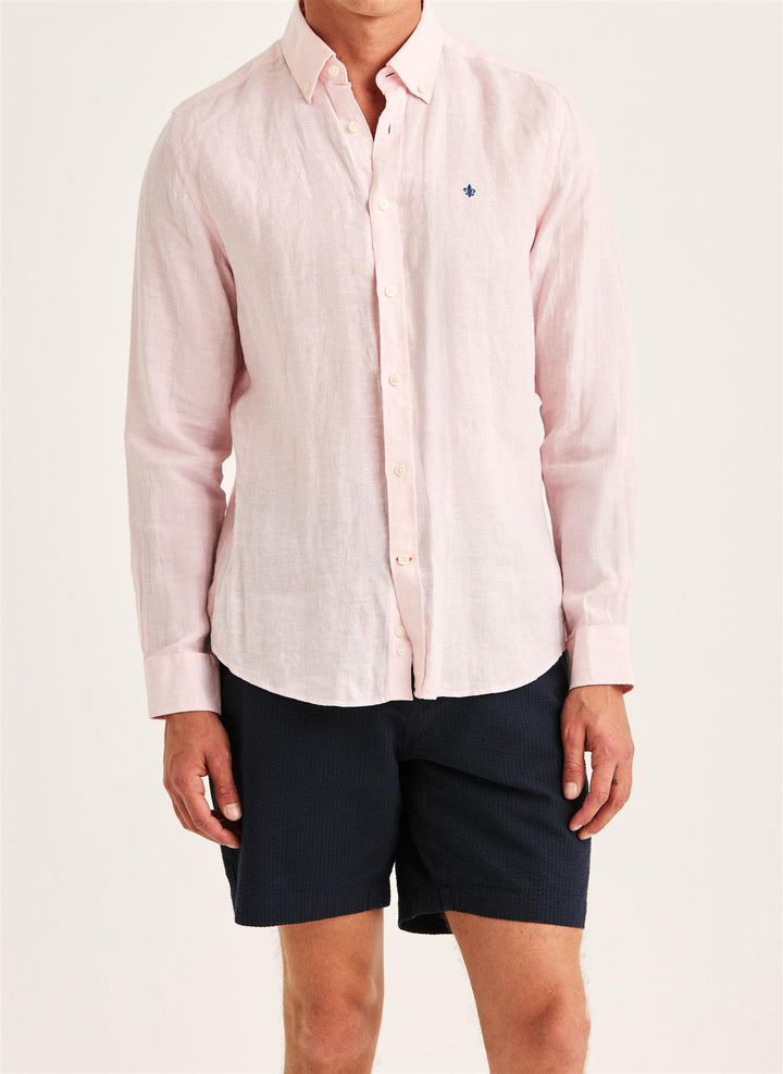 Douglas Classic Fit Linen Shirt Light Pink
