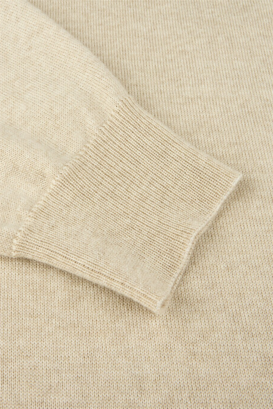 Merino Wool Crew Neck Elbow Patch Light Beige Pattern