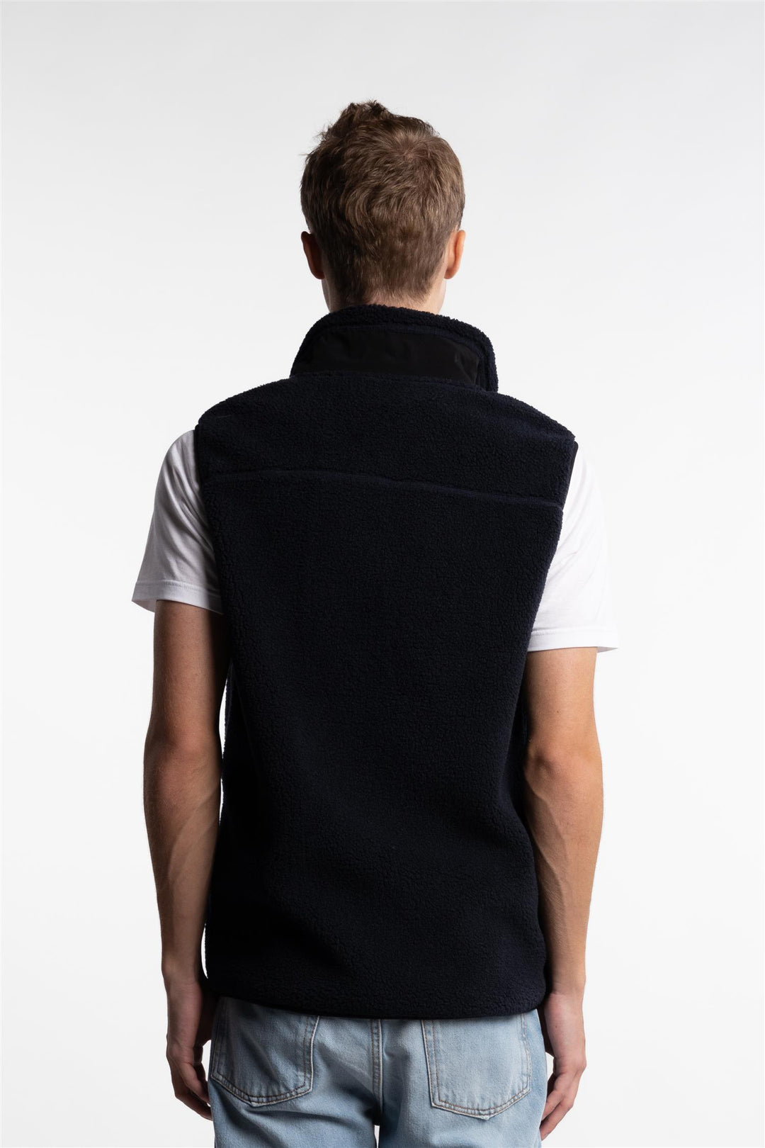 Bowman Pile Zip Vest Dark Navy