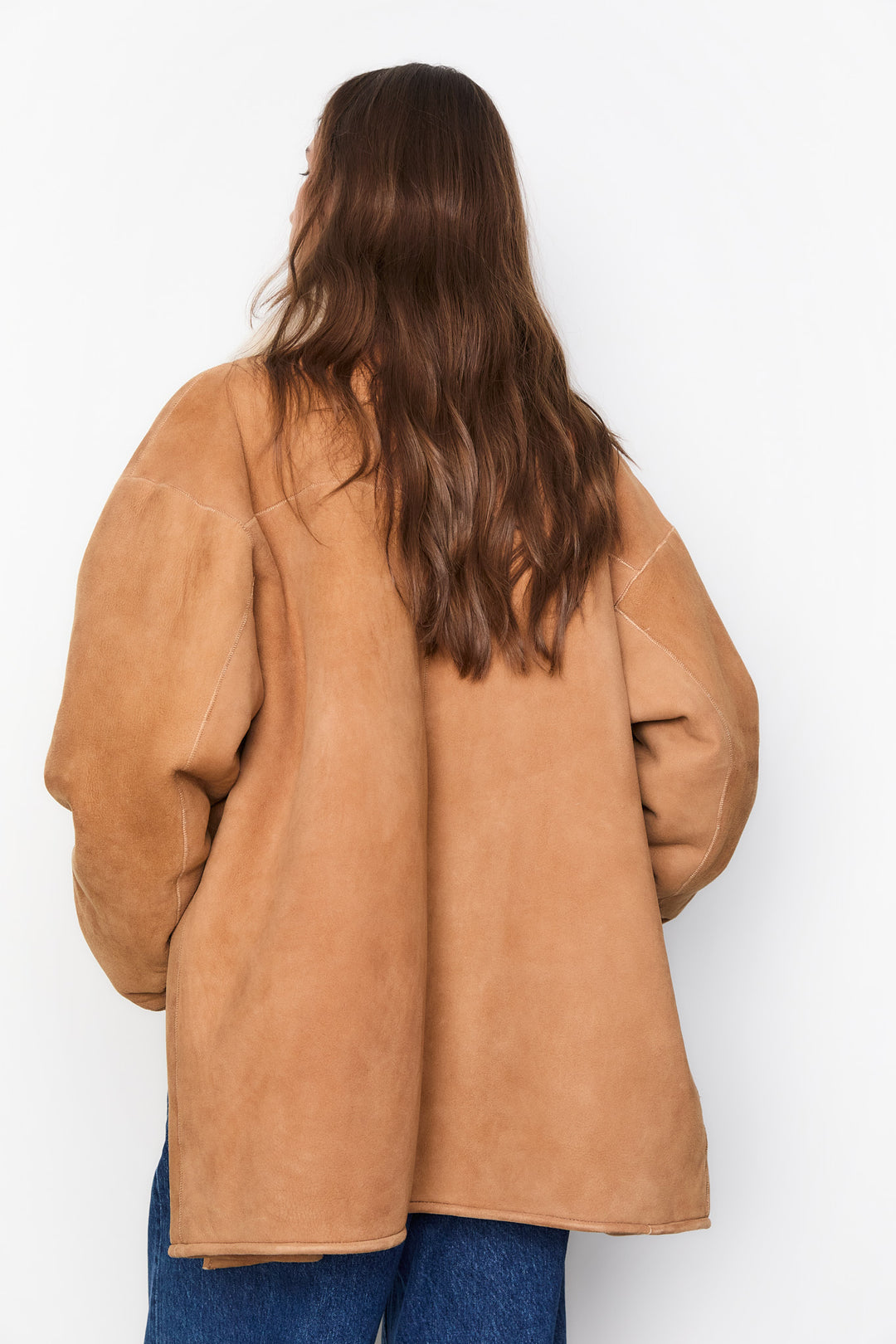 Melli Shearling Jacket- Camel Suede